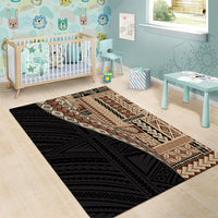 Samoa Siapo Motif Half Style Area Rug Brown Version