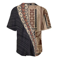 Samoa Siapo Motif Half Style Baseball Jersey Brown Version