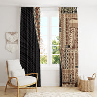 Samoa Siapo Motif Half Style Window Curtain Brown Version
