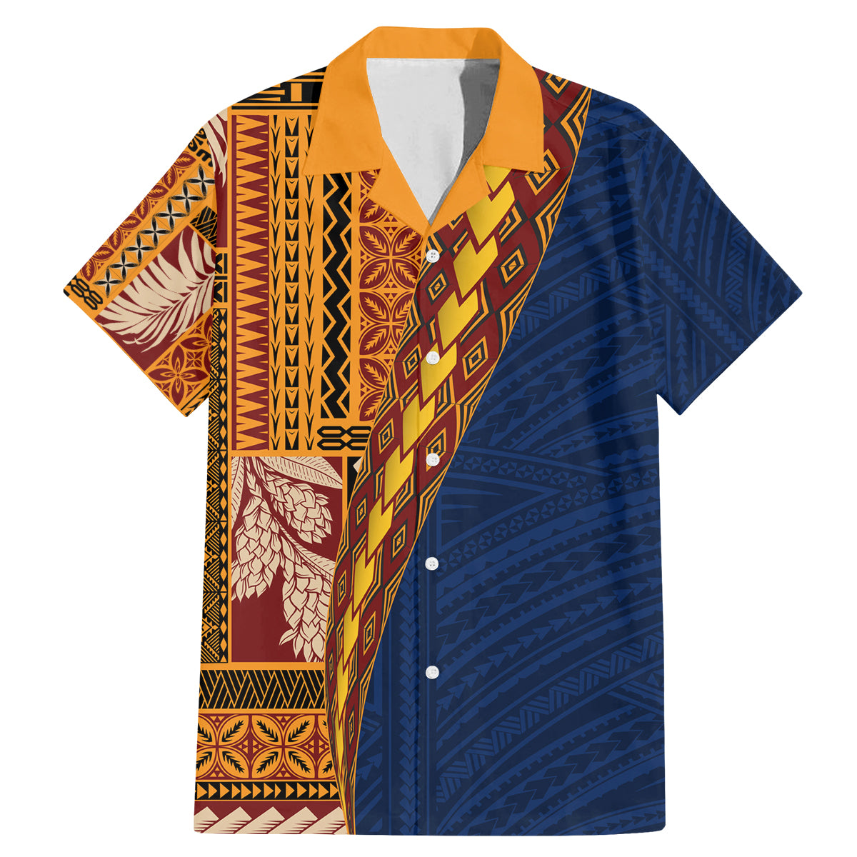Samoa Siapo Motif Half Style Family Matching Mermaid Dress and Hawaiian Shirt Colorful Version
