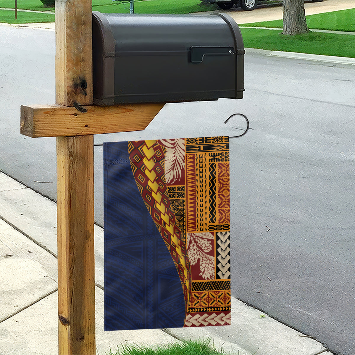 Samoa Siapo Motif Half Style Garden Flag Colorful Version