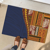 Samoa Siapo Motif Half Style Rubber Doormat Colorful Version