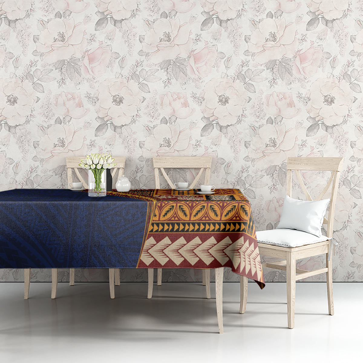Samoa Siapo Motif Half Style Tablecloth Colorful Version