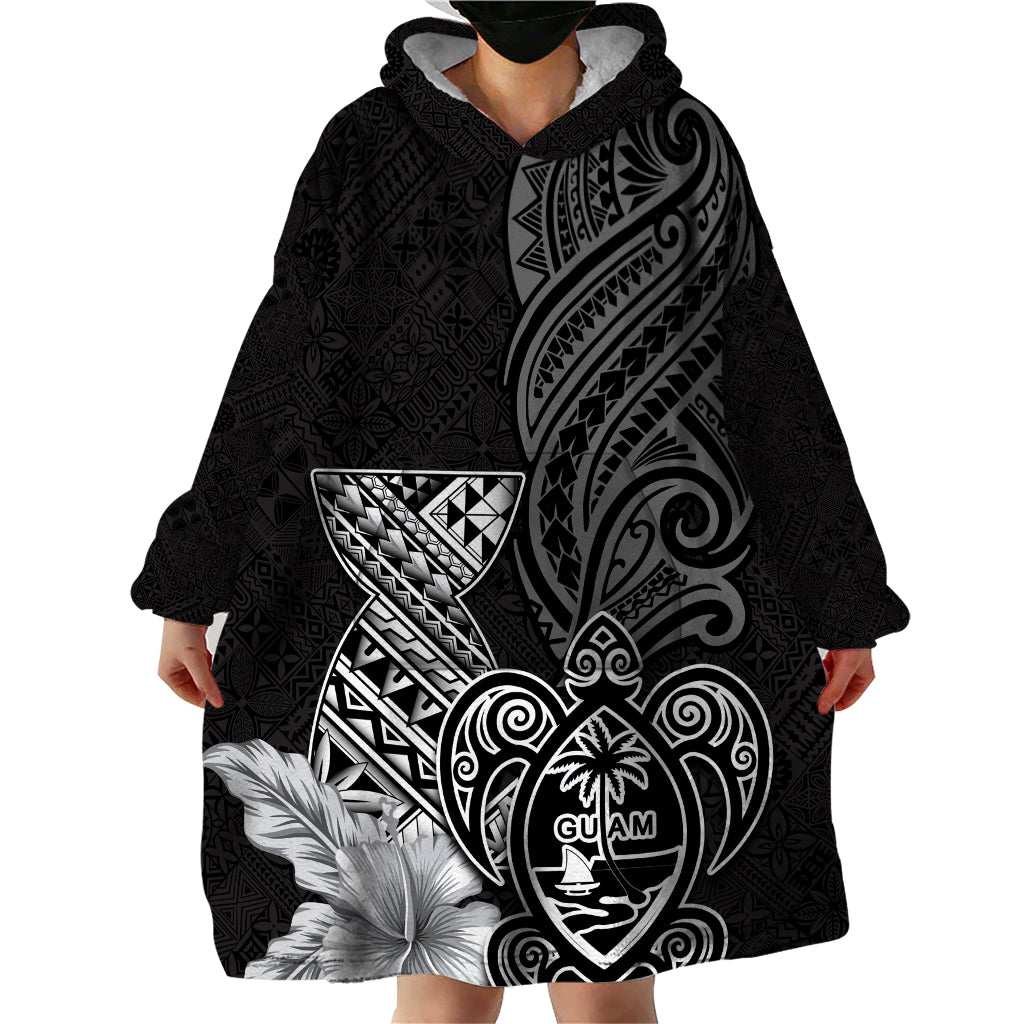 Guam Latte Stone Chamorro Culture Wearable Blanket Hoodie Tapa Pattern