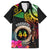 Personalised Vanuatu 44th Anniversary Hawaiian Shirt Boars Tusk and Melanesian Warrior Indipendens Dei