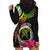 Personalised Vanuatu 44th Anniversary Hoodie Dress Boars Tusk and Melanesian Warrior Indipendens Dei