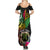 Personalised Vanuatu 44th Anniversary Summer Maxi Dress Boars Tusk and Melanesian Warrior Indipendens Dei