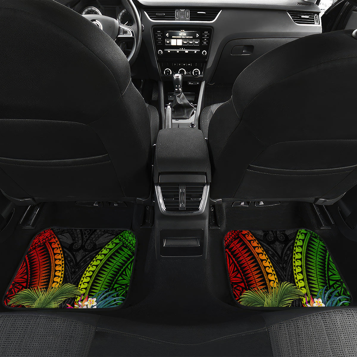 Vanuatu Independence Day Car Mats Boars Tusk and Melanesian Warrior Indipendens Dei