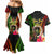Vanuatu Independence Day Couples Matching Mermaid Dress and Hawaiian Shirt Boars Tusk and Melanesian Warrior Indipendens Dei