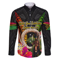 Vanuatu Independence Day Family Matching Mermaid Dress and Hawaiian Shirt Boars Tusk and Melanesian Warrior Indipendens Dei