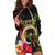 Vanuatu Independence Day Hoodie Dress Boars Tusk and Melanesian Warrior Indipendens Dei