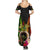 Vanuatu Independence Day Summer Maxi Dress Boars Tusk and Melanesian Warrior Indipendens Dei