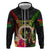 Vanuatu Independence Day Zip Hoodie Boars Tusk and Melanesian Warrior Indipendens Dei