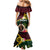 Vanuatu Indipendens Dei Family Matching Mermaid Dress and Hawaiian Shirt Boars Tusk and Melanesian Warrior Hibiscus