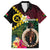 Vanuatu Indipendens Dei Hawaiian Shirt Boars Tusk and Melanesian Warrior Hibiscus