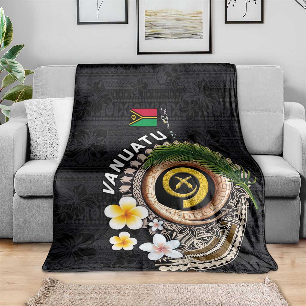 Vanuatu Independence Day Blanket Melanesian Tribal Pig Tusk with Tropical Plants