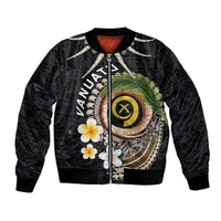 Vanuatu Independence Day Bomber Jacket Melanesian Tribal Pig Tusk with Tropical Plants