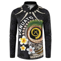 Vanuatu Independence Day Button Sweatshirt Melanesian Tribal Pig Tusk with Tropical Plants