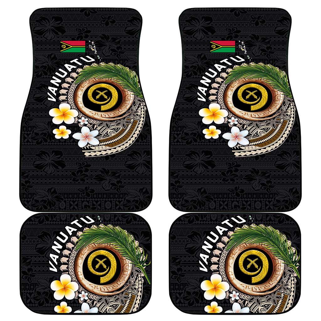 Vanuatu Independence Day Car Mats Melanesian Tribal Pig Tusk with Tropical Plants