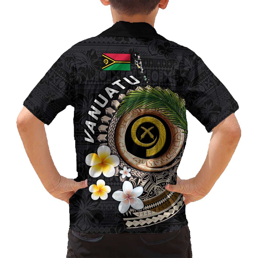 Vanuatu Independence Day Family Matching Off Shoulder Maxi Dress and Hawaiian Shirt Melanesian Tribal Pig Tusk with Tropical Plants LT03 - Polynesian Pride