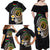 Vanuatu Independence Day Family Matching Off Shoulder Maxi Dress and Hawaiian Shirt Melanesian Tribal Pig Tusk with Tropical Plants