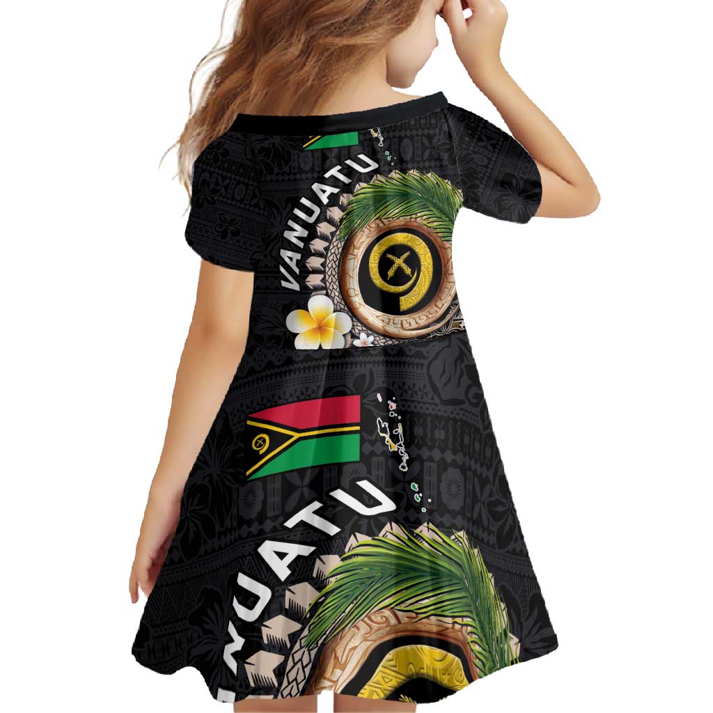 Vanuatu Independence Day Family Matching Summer Maxi Dress and Hawaiian Shirt Melanesian Tribal Pig Tusk with Tropical Plants LT03 - Polynesian Pride