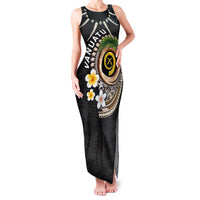 Vanuatu Independence Day Family Matching Tank Maxi Dress and Hawaiian Shirt Melanesian Tribal Pig Tusk with Tropical Plants