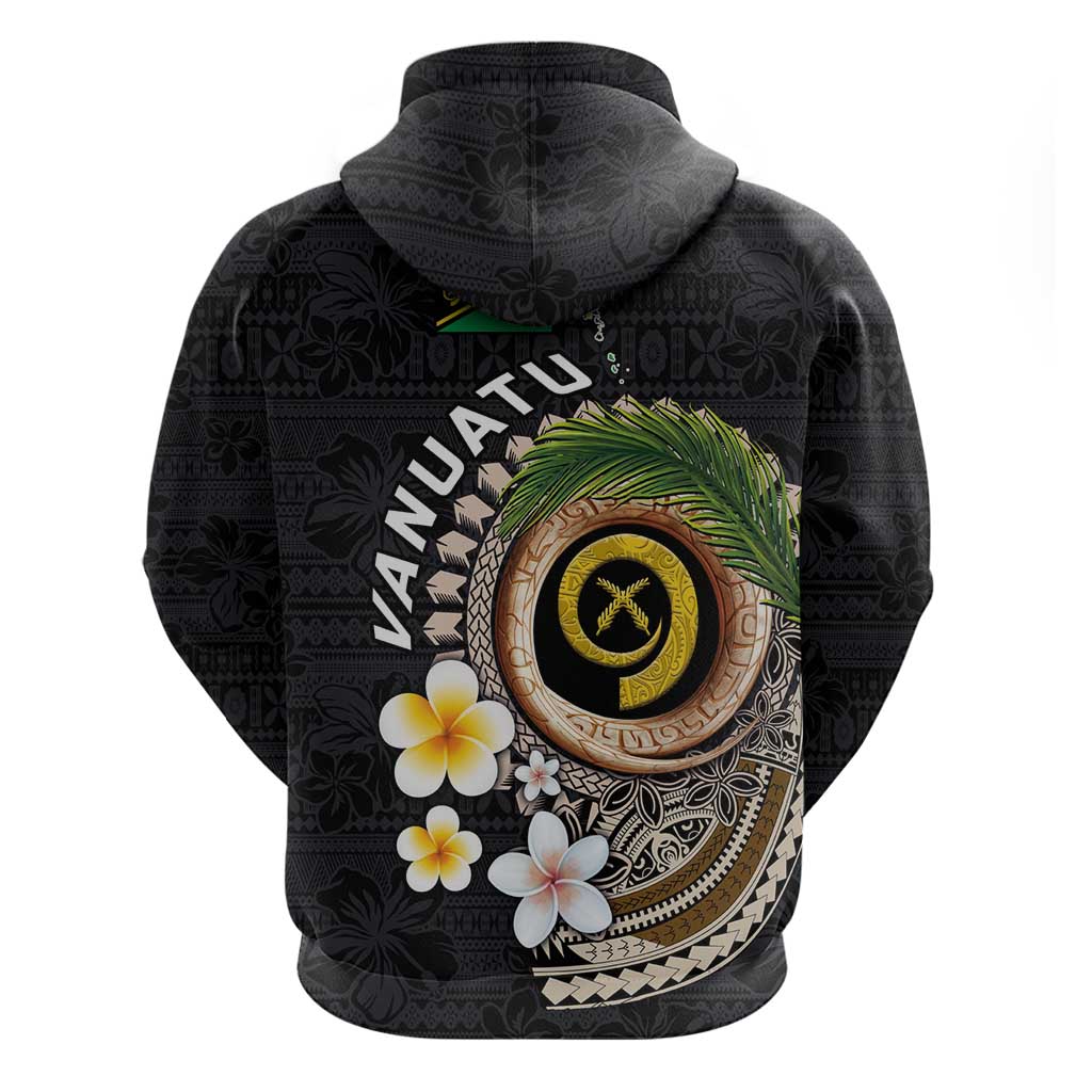 Vanuatu Independence Day Hoodie Melanesian Tribal Pig Tusk with Tropical Plants