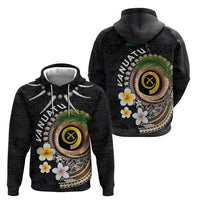 Vanuatu Independence Day Hoodie Melanesian Tribal Pig Tusk with Tropical Plants