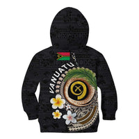Vanuatu Independence Day Kid Hoodie Melanesian Tribal Pig Tusk with Tropical Plants