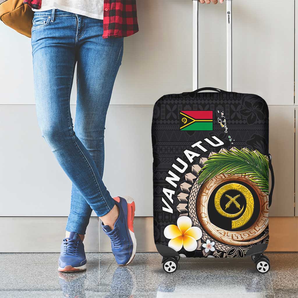 Vanuatu Independence Day Luggage Cover Melanesian Tribal Pig Tusk with Tropical Plants