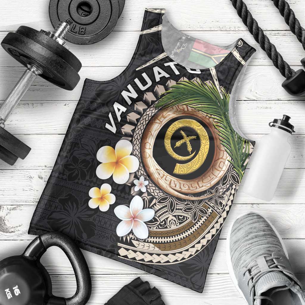 Vanuatu Independence Day Men Tank Top Melanesian Tribal Pig Tusk with Tropical Plants