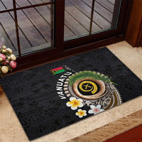 Vanuatu Independence Day Rubber Doormat Melanesian Tribal Pig Tusk with Tropical Plants