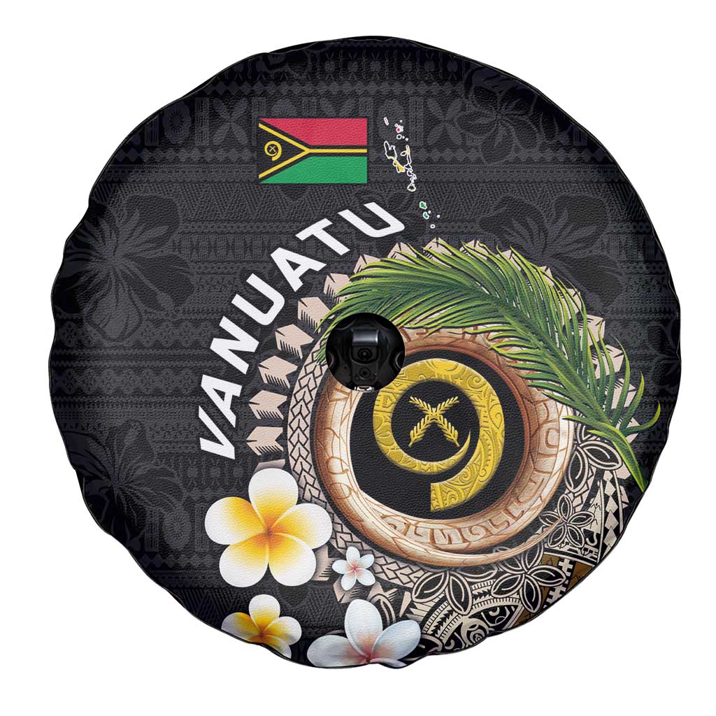 Vanuatu Independence Day Spare Tire Cover Melanesian Tribal Pig Tusk with Tropical Plants