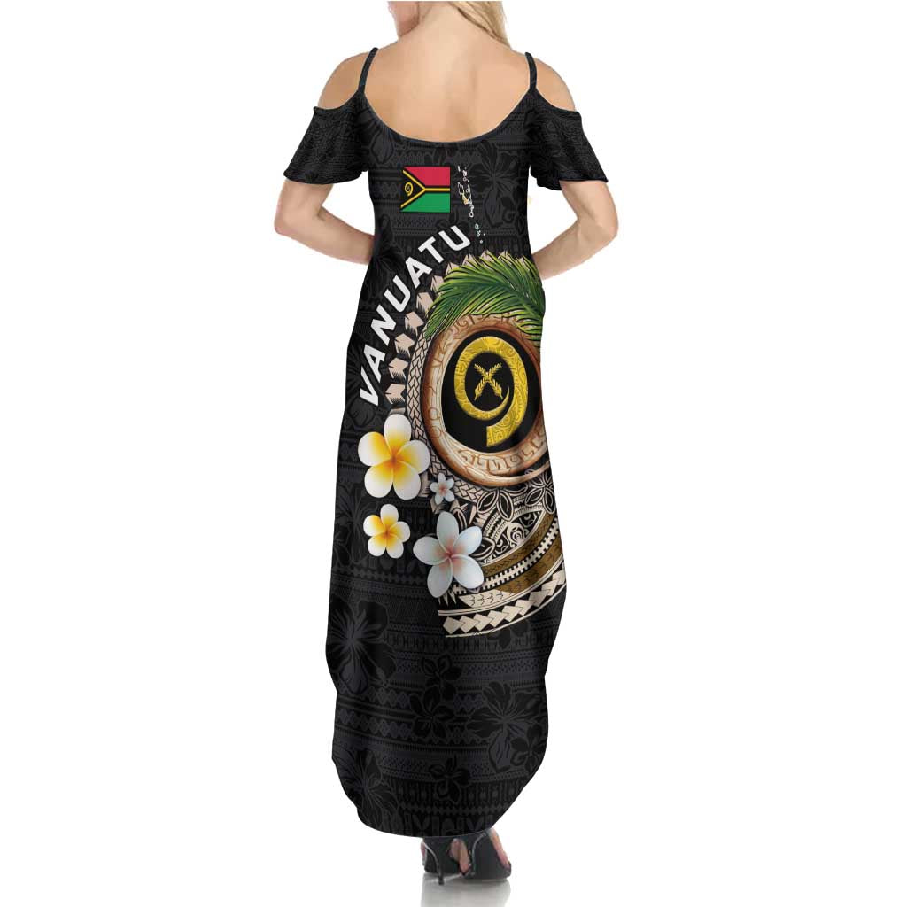 Vanuatu Independence Day Summer Maxi Dress Melanesian Tribal Pig Tusk with Tropical Plants