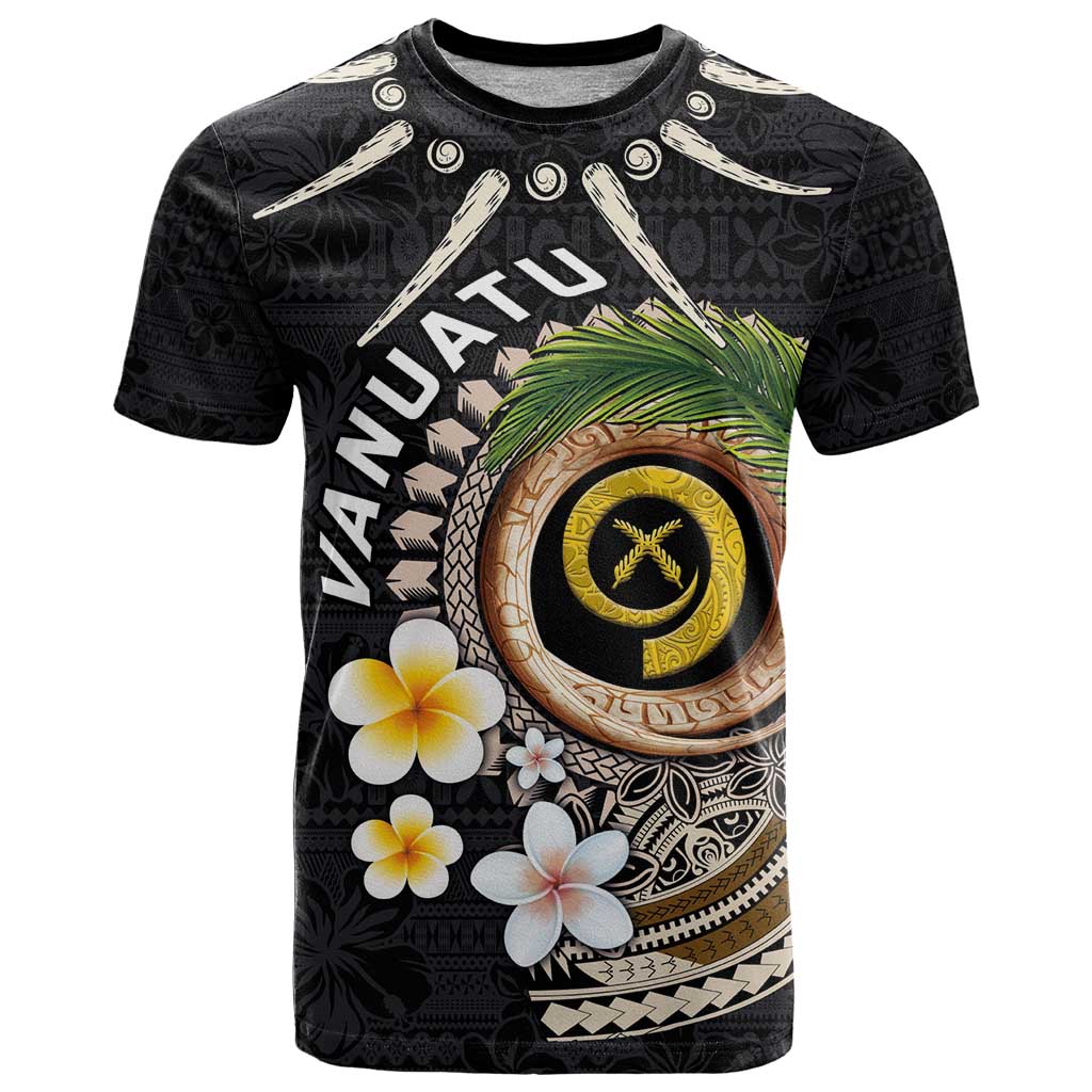 Vanuatu Independence Day T Shirt Melanesian Tribal Pig Tusk with Tropical Plants