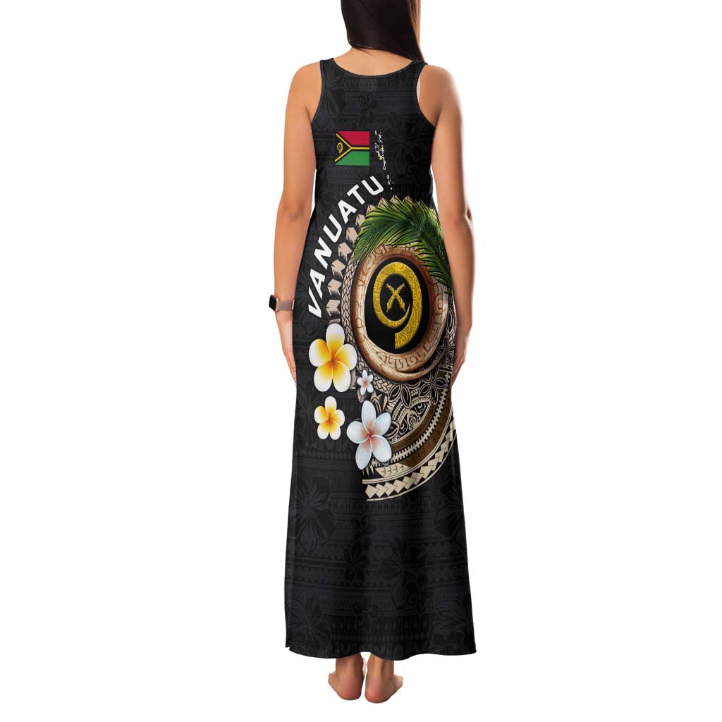 Vanuatu Independence Day Tank Maxi Dress Melanesian Tribal Pig Tusk with Tropical Plants