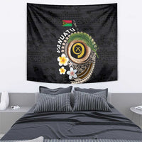 Vanuatu Independence Day Tapestry Melanesian Tribal Pig Tusk with Tropical Plants