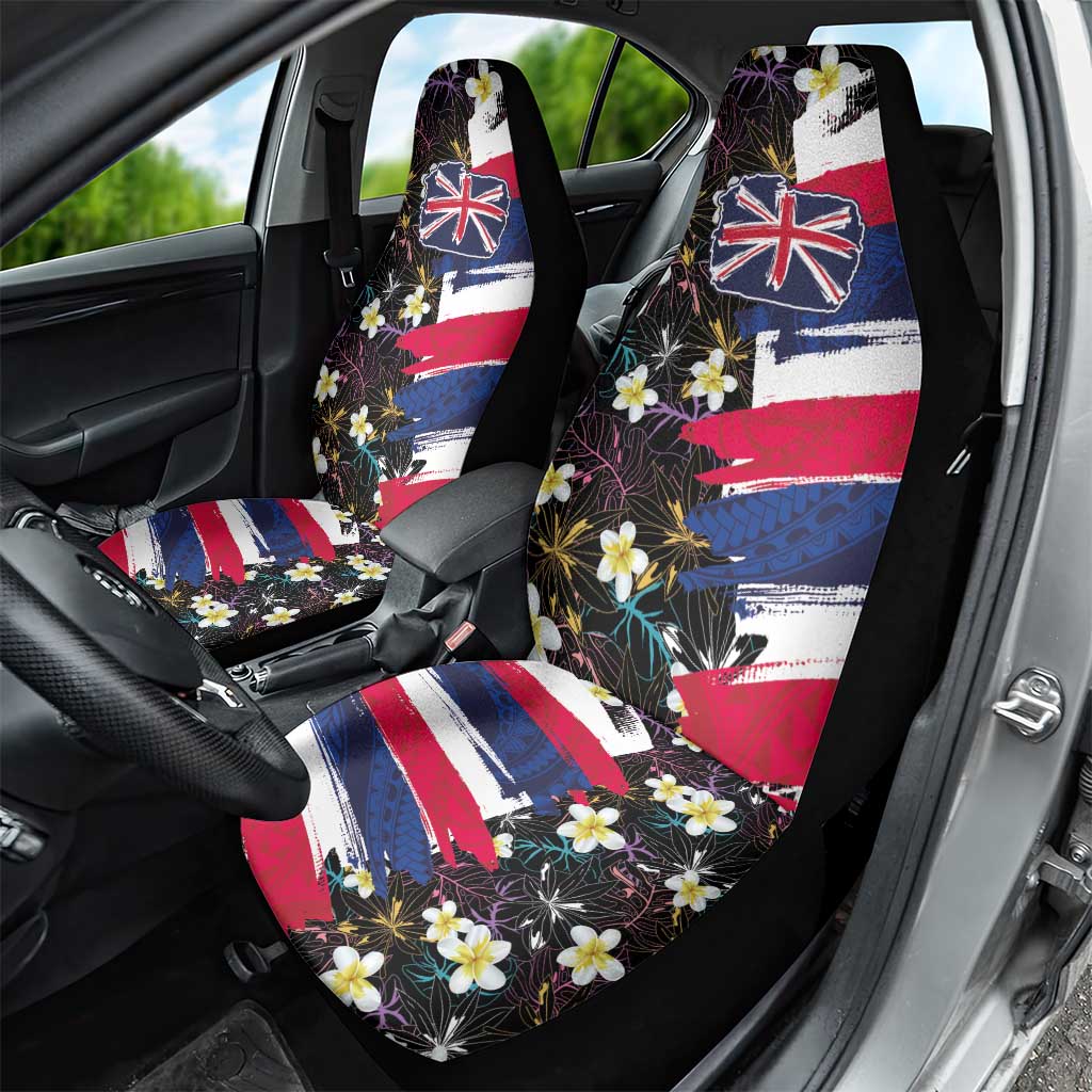 Hawaiian Flag Day Car Seat Cover Tropical Flowers and Leaves