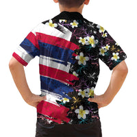 Hawaiian Flag Day Family Matching Long Sleeve Bodycon Dress and Hawaiian Shirt Tropical Flowers and Leaves LT03 - Polynesian Pride