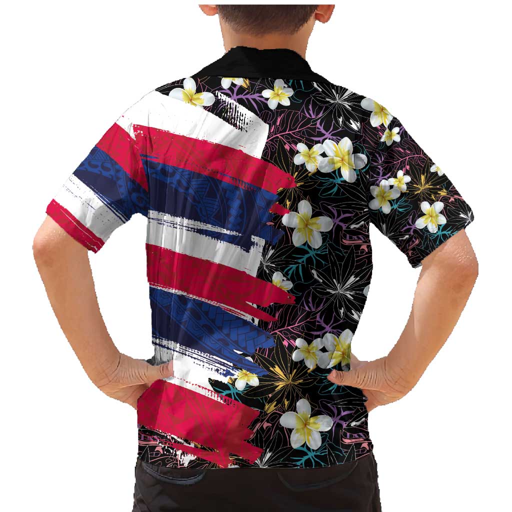 Hawaiian Flag Day Family Matching Mermaid Dress and Hawaiian Shirt Tropical Flowers and Leaves LT03 - Polynesian Pride