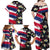 Hawaiian Flag Day Family Matching Off Shoulder Maxi Dress and Hawaiian Shirt Tropical Flowers and Leaves