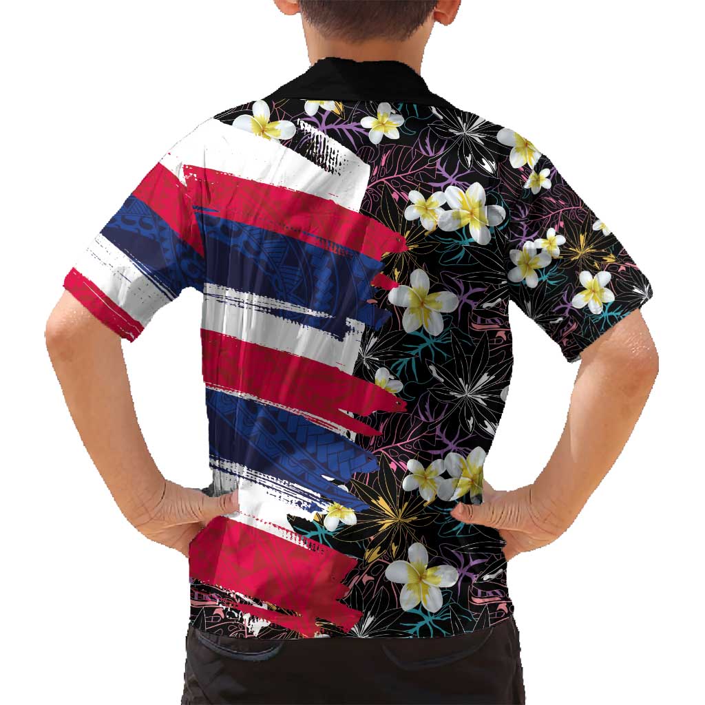 Hawaiian Flag Day Family Matching Puletasi and Hawaiian Shirt Tropical Flowers and Leaves LT03 - Polynesian Pride