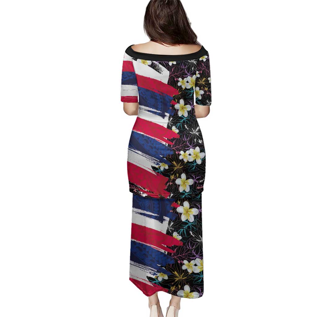 Hawaiian Flag Day Family Matching Puletasi and Hawaiian Shirt Tropical Flowers and Leaves LT03 - Polynesian Pride