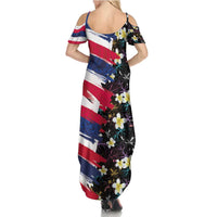 Hawaiian Flag Day Family Matching Summer Maxi Dress and Hawaiian Shirt Tropical Flowers and Leaves LT03 - Polynesian Pride
