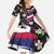 Hawaiian Flag Day Family Matching Tank Maxi Dress and Hawaiian Shirt Tropical Flowers and Leaves