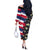 Hawaiian Flag Day Off The Shoulder Long Sleeve Dress Tropical Flowers and Leaves