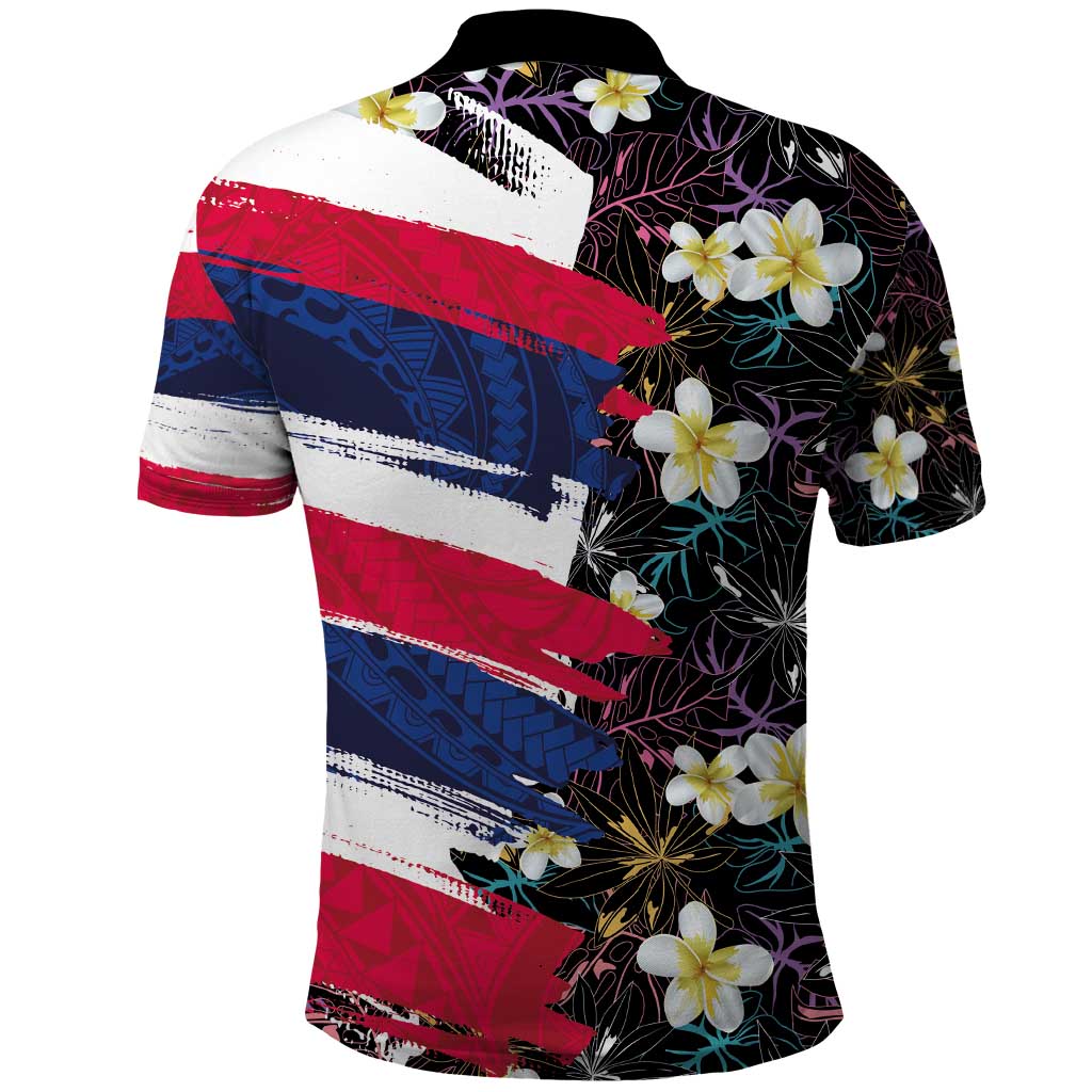 Hawaiian Flag Day Polo Shirt Tropical Flowers and Leaves