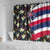 Hawaiian Flag Day Shower Curtain Tropical Flowers and Leaves