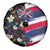 Hawaiian Flag Day Spare Tire Cover Tropical Flowers and Leaves